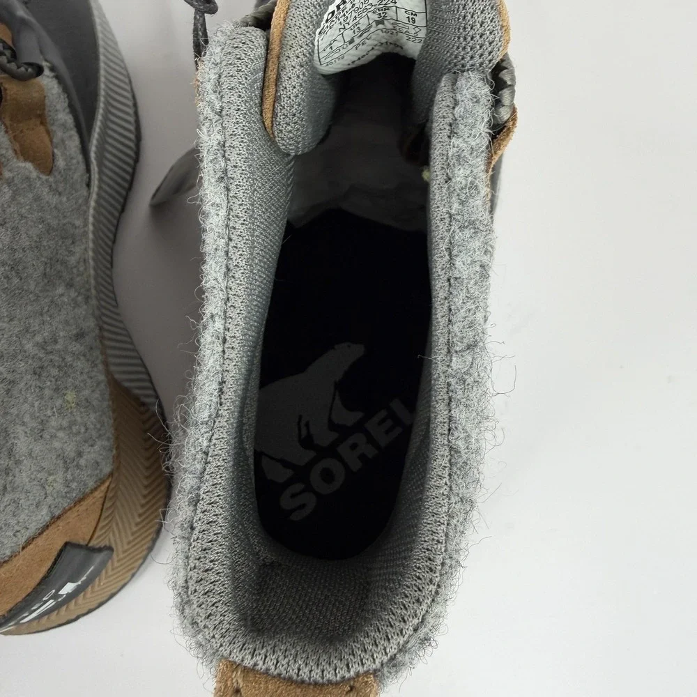 Sorel Snow Boots Kids Size 1 Gray Brown Waterproof Winter Ankle NY4563-224